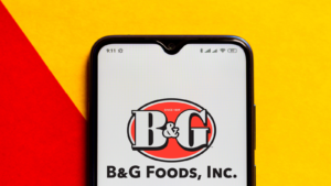 October 18, 2020, Brazil. In this photo illustration the B&G Foods logo seen displayed on a smartphone. BGS stock