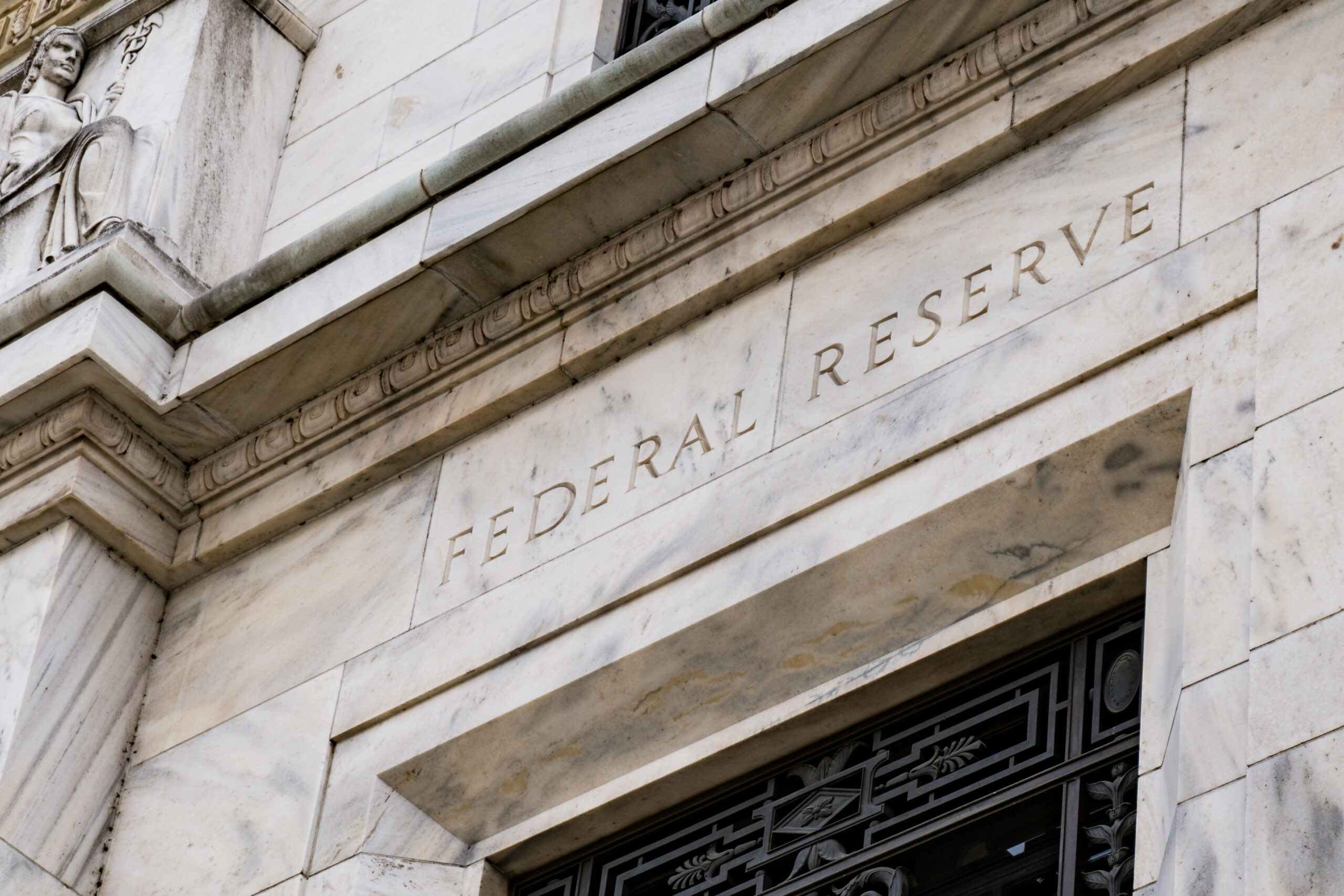 Facade on the Federal Reserve Building in Washington, DC
