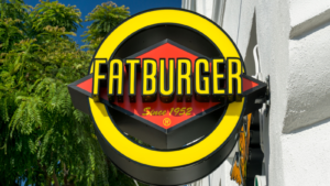 Fatburger Restaurant and Sign. Fatburger Inc. is an American fast casual restaurant chain. FAT stock.