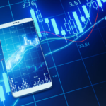 Close up of phone with creative forex chart on blue background. Trade, finance, technology and communication concept. 3D Rendering. Tech Stocks to Buy Before the Bull Market Returns