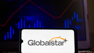 In this photo illustration the Globalstar (GSAT) logo seen displayed on a smartphone screen