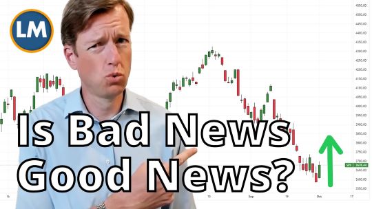 John Jagerson looks puzzled about the market. Copy reads "Is bad news good news?"