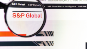 Screenshot through a magnifying glass of the official website of the company S&P Global (SPGI)