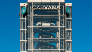 Carvana automatic car distributor (CVNA). Carvana is an online only used car dealer.