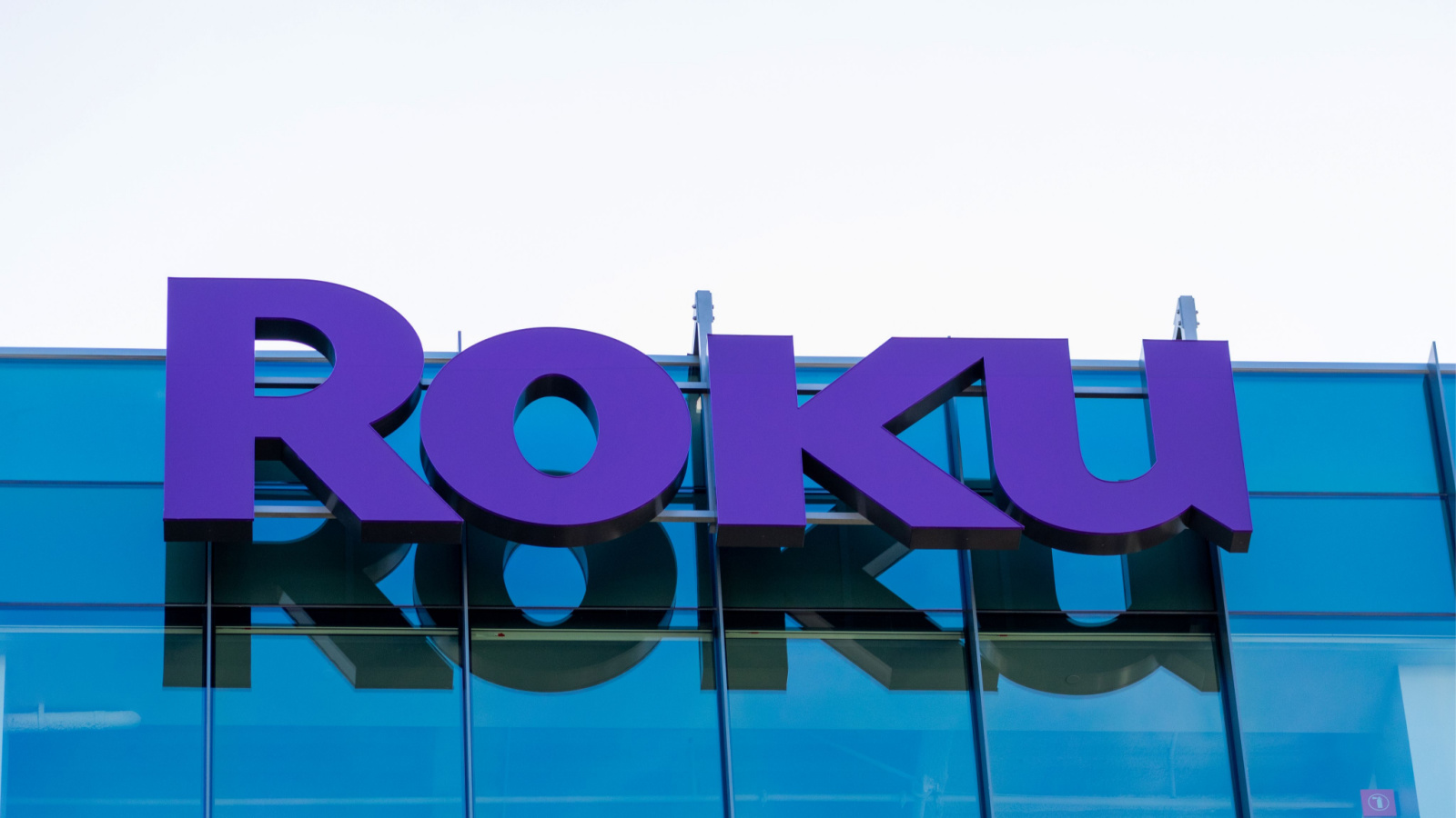 Roku (ROKU Stock) Sign on the company's headquarters representing layoffs.