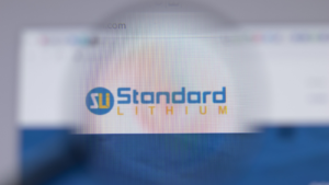 Standard Lithium logo or icon on website page, Illustrative Editorial
