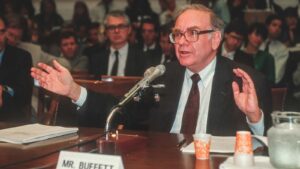 A vintage photo of Warren Buffett from 1991