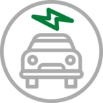 Icon depicted car with lightening bolt