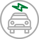 Icon depicted car with lightening bolt