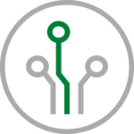 Icon depicting parts of a microchip