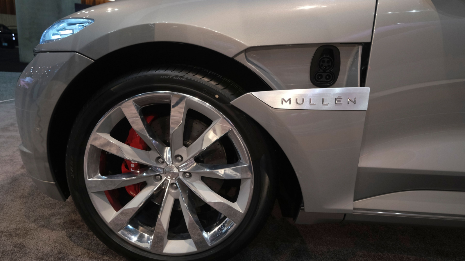 The Mullen (MULN) Five vehicle is displayed at the 2021 LA Auto Show media day in Los Angeles, November, 18, 2021.