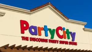 Party City Discount Super Store (PRTY) exterior. Party City is an American retail chain of party supply stores.