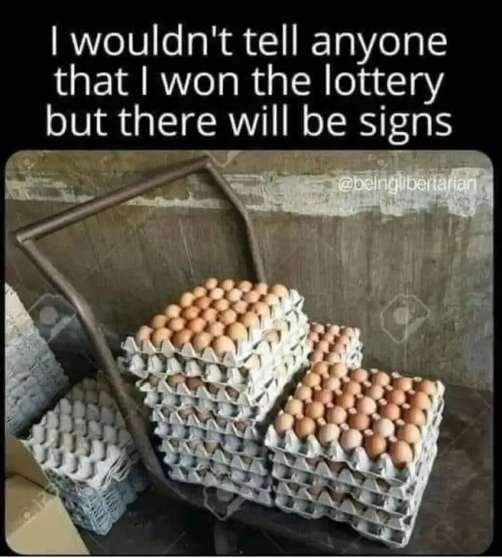 Meme poking fun of how expensive eggs have become over the last year
