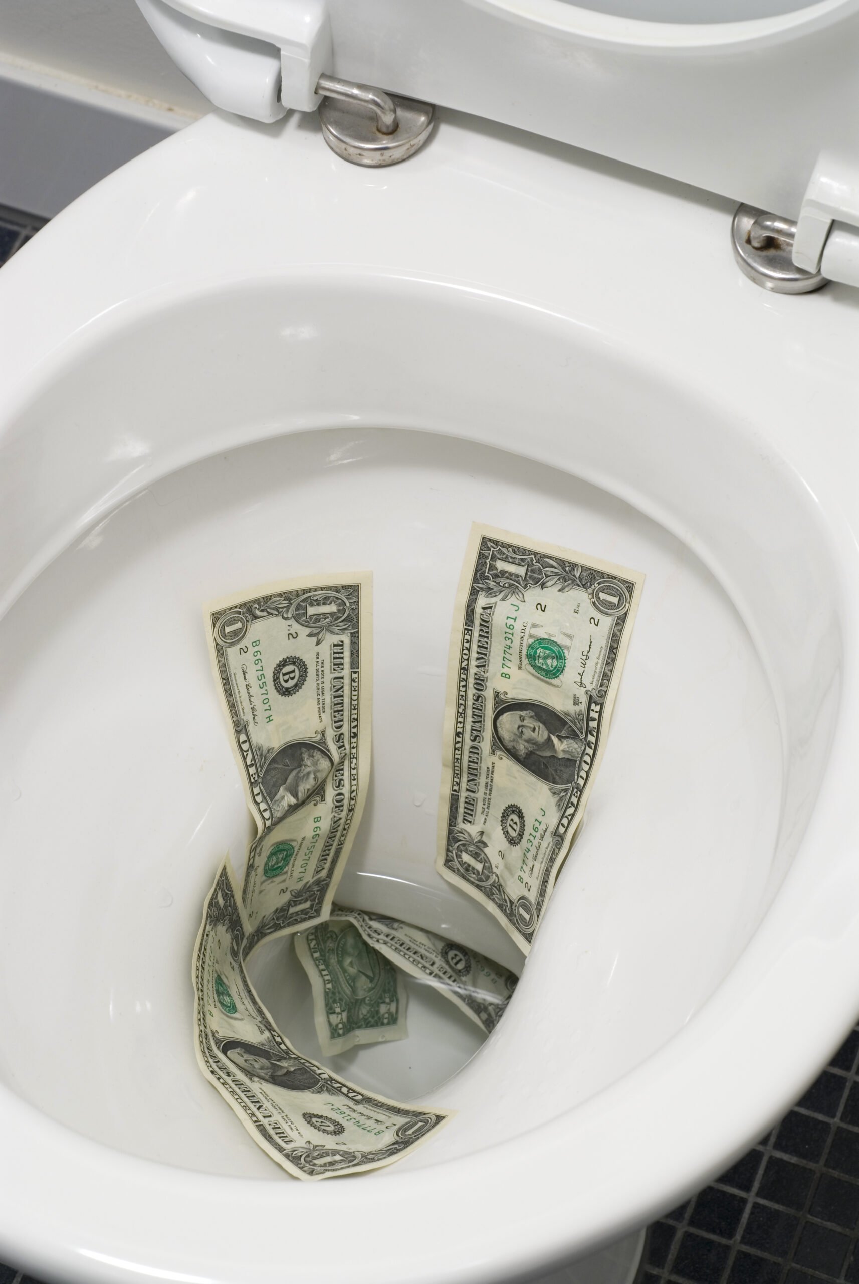 money getting flushed down the toilet. 