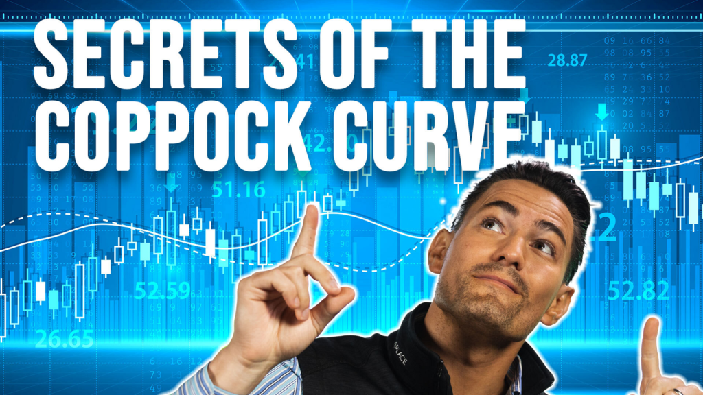 An image of Luke pointing and looking up, with the text, 'secrets of the coppock curve' and a graph in the background