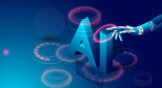 Illustration of robot hand reaching for the letters "AI" with tech symbols around it. AI tech stock predictions. best artificial intelligence stocks. tech stocks. AI stocks. stocks to benefit from AI growth. AI Stocks