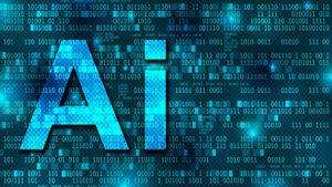 illustration of artificial intelligence over binary background