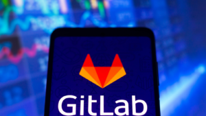 In this photo illustration the GitLab (GTLB) logo seen displayed on a smartphone screen.