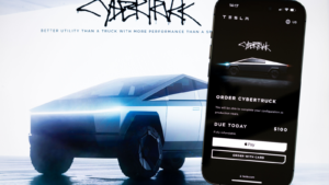 Website and online order form of Tesla's (TSLA) electric pickup truck Cybertruck.