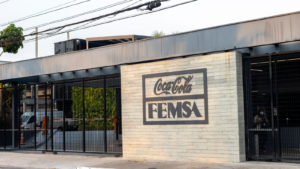 Headquarters of the distributor Coca-Cola FEMSA (FMX) or KOF, a Mexican multinational beverage company. It is the largest Coca-Cola (KO) bottling franchise in the world