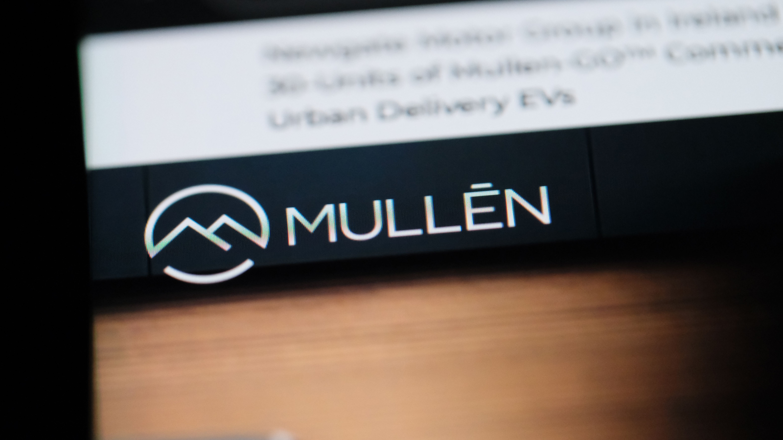 Mullen Automotive (MULN) brand logo. American automotive and electric vehicle manufacturer