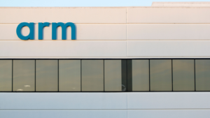 The Arm logo seen at semiconductor and software design company Arm Holdings' US Headquarters in San Jose, California. ARM IPO