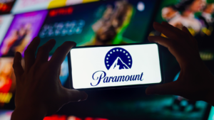 In this illustration photo, the Paramount Global (PARA) logo is displayed on a smartphone screen.