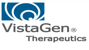 The logo for VistaGen Therapeutics, Inc (VTGN) is seen on a white background.