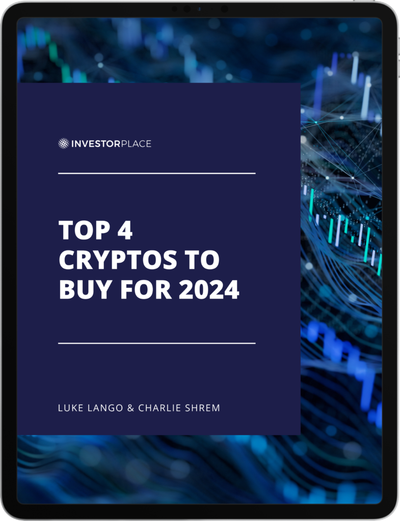 Top 4 Cryptos to Buy for 2024, Luke Lango, report cover.