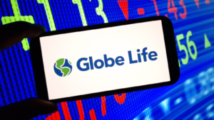 Globe Life (GL) company logo displayed on mobile phone