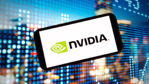 Nvidia (NVDA) company logo displayed on mobile phone screen