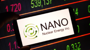 Nano Nuclear Energy Inc company logo displayed on mobile phone. NNE stock