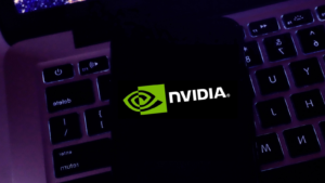 Iphone 11 with the logo of Nvidia Corporation which is a company specialized in the development of graphic processing units. Stock Nvidia, Stock NVDA