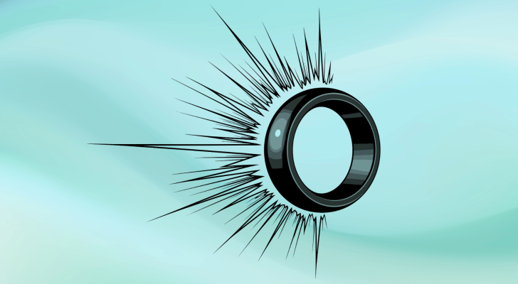 Oura Ring with a bursting light effect to represent the Oura Ring IPO
