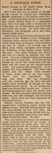 Newspaper clipping from an 1889 incident.
